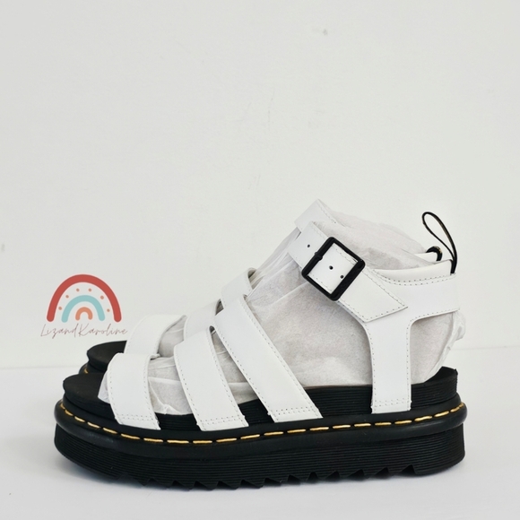 New! Dr. Martens Blaire White Leather Strap Sandals EU 38 - Picture 6 of 16